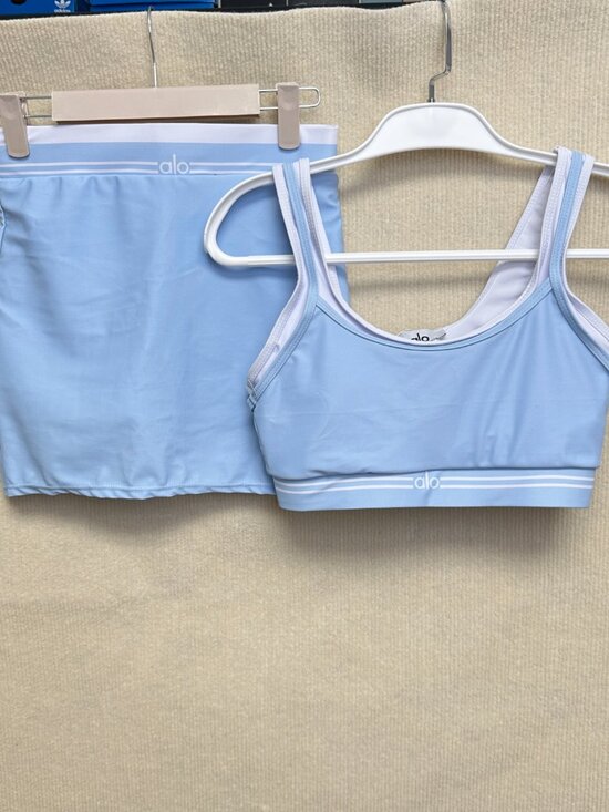ALO Yoga Other - Alo Yoga solid color sports bra with logo + sports skirt, size S